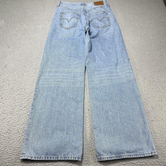Levis Ribcage Wide Leg Jeans Womens 28 Blue Light Wash High Rise Denim Relaxed - Picture 8 of 10